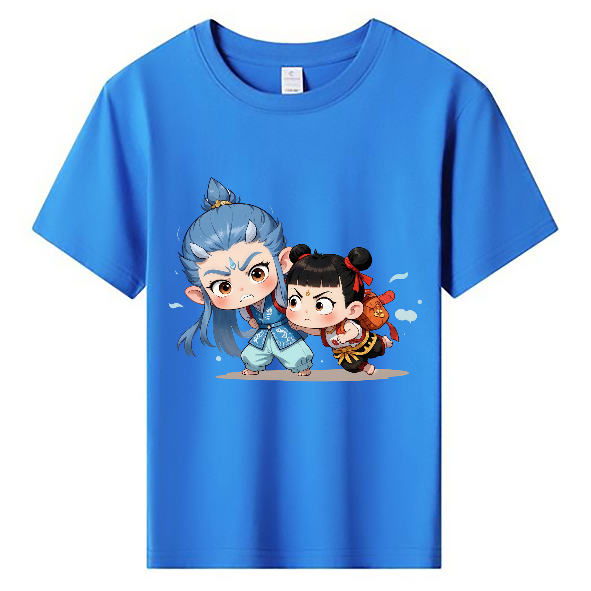 （画像用） Ne Zha 2 ナタ 魔童の大暴れ 綿100％キッズTシャツ（フロントプリント）